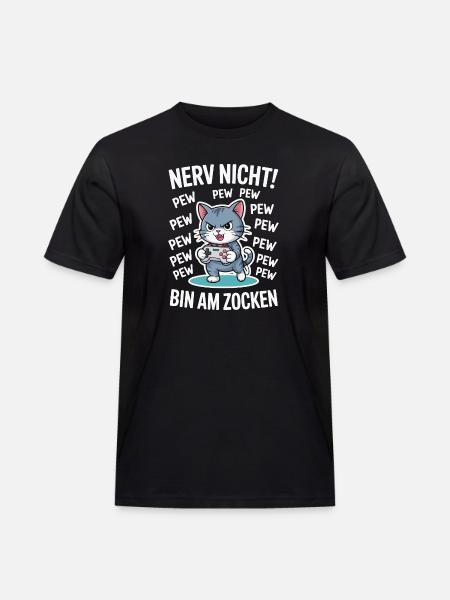 Courage Not I Gaming Cat Design - T-shirt Workwear homme - noir