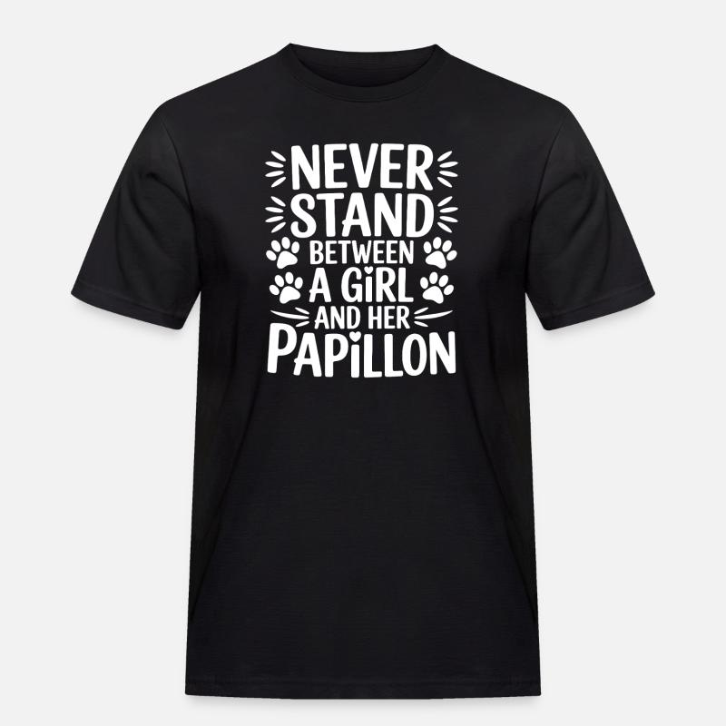 Papillon Sprüche Hunde Lustiges Papillon Geschenk - Männer Workwear T-Shirt - Schwarz