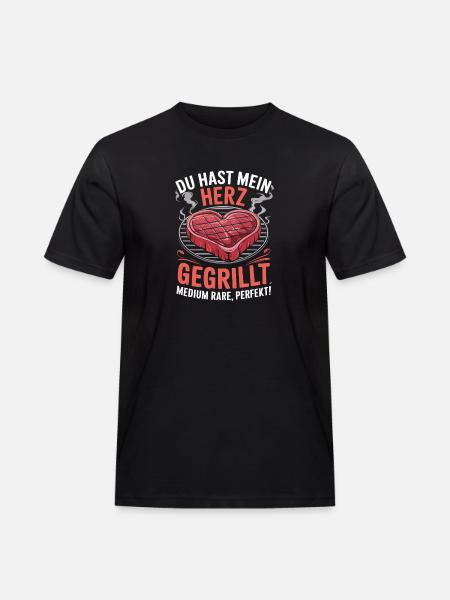 Du grillet hjertet mitt Medium Rare Perfekt - Workwear T-Shirt for menn - svart
