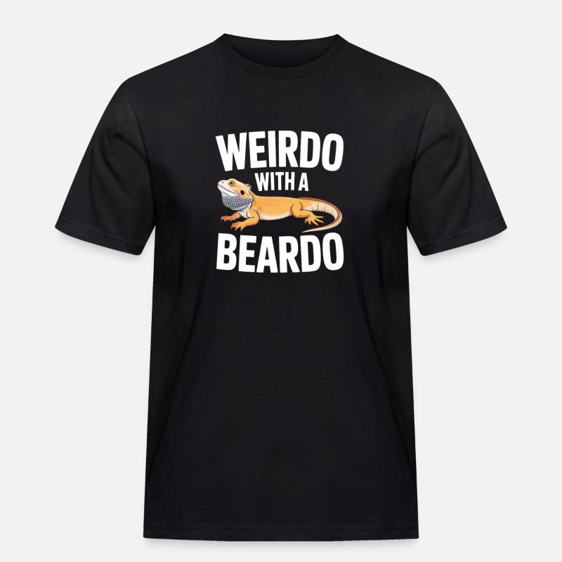 Beardo Lizard Caption Tee - Men's Workwear T-Shirt - black
