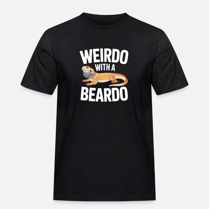 Weirdo mit Bartkind - Männer Workwear T-Shirt - Schwarz