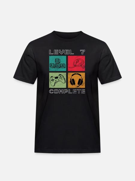 Birthday Gamer Level 7 Years Unlocked - Men's Workwear T-Shirt - black