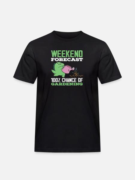 Wochenendvorhersage Gartenarbeit Gärtner - Männer Workwear T-Shirt - Schwarz