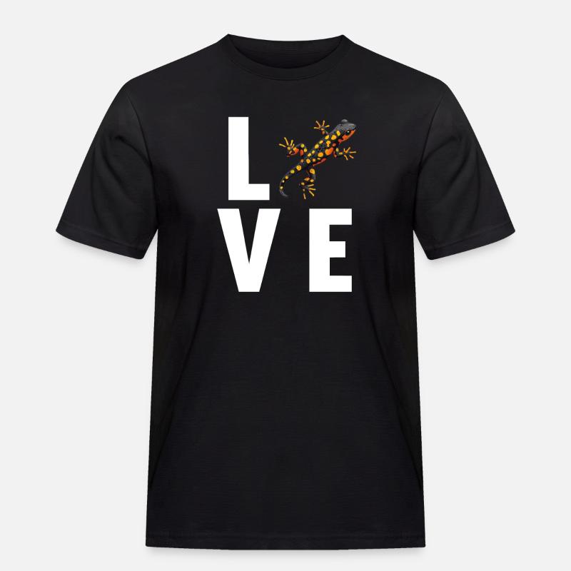 Feuersalamander Salamander - Männer Workwear T-Shirt - Schwarz