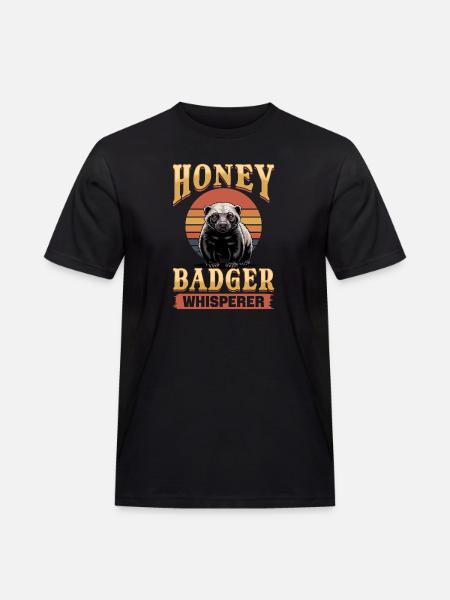 Funny Honey Badger - Männer Workwear T-Shirt - Schwarz