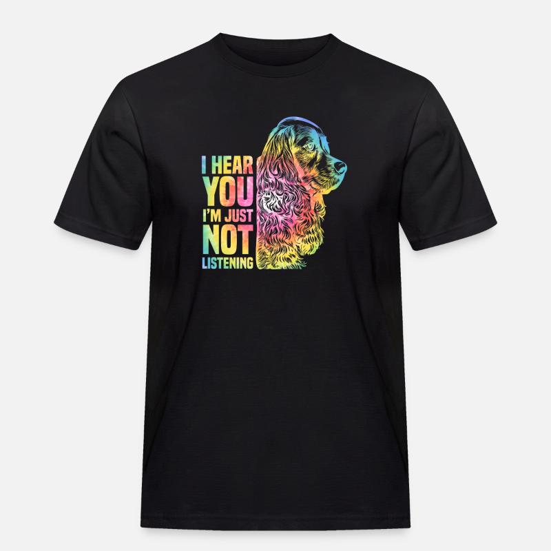 Regenbogen Tier Hund Cocker Spaniel - Männer Workwear T-Shirt - Schwarz