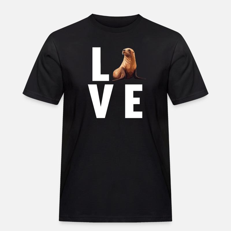 Seelöwen Seelöwe - Männer Workwear T-Shirt - Schwarz