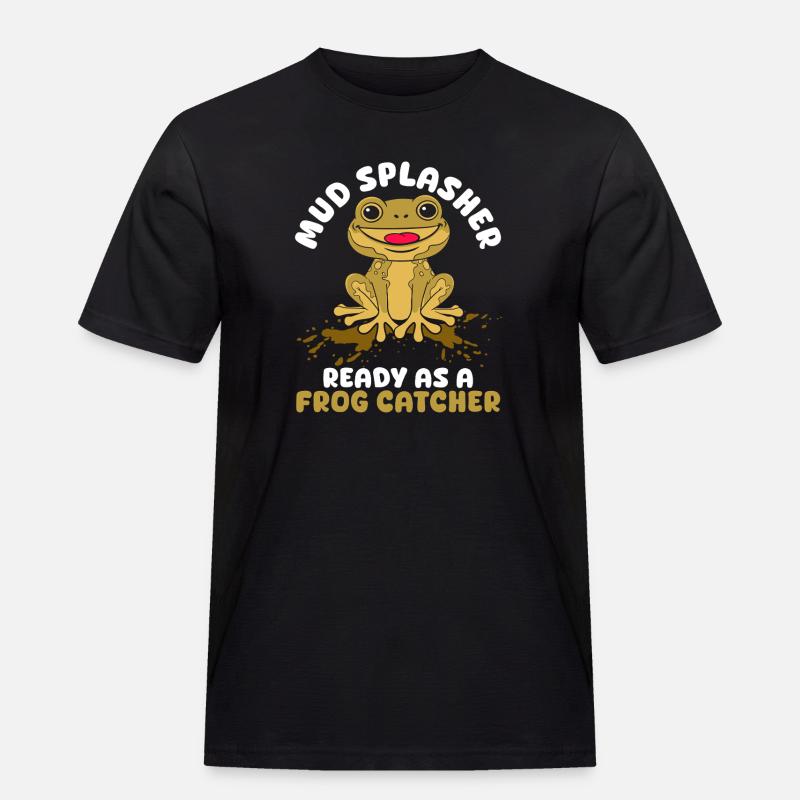 Frog Catcher Mud Splasher Frog - Männer Workwear T-Shirt - Schwarz