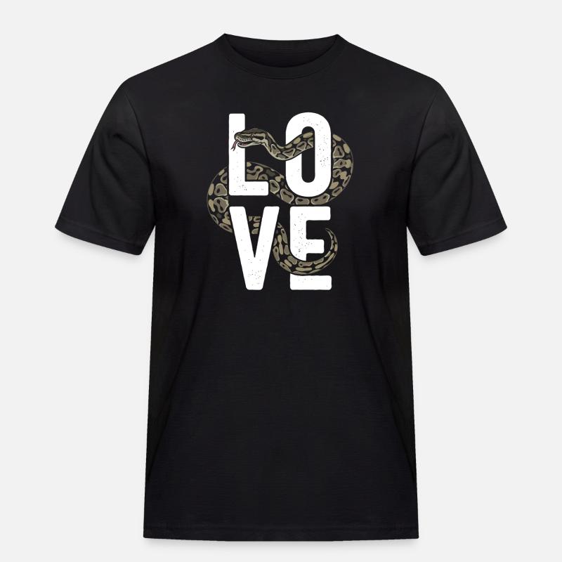 Königspython Schlangen LOVE Terrarium Python - Männer Workwear T-Shirt - Schwarz