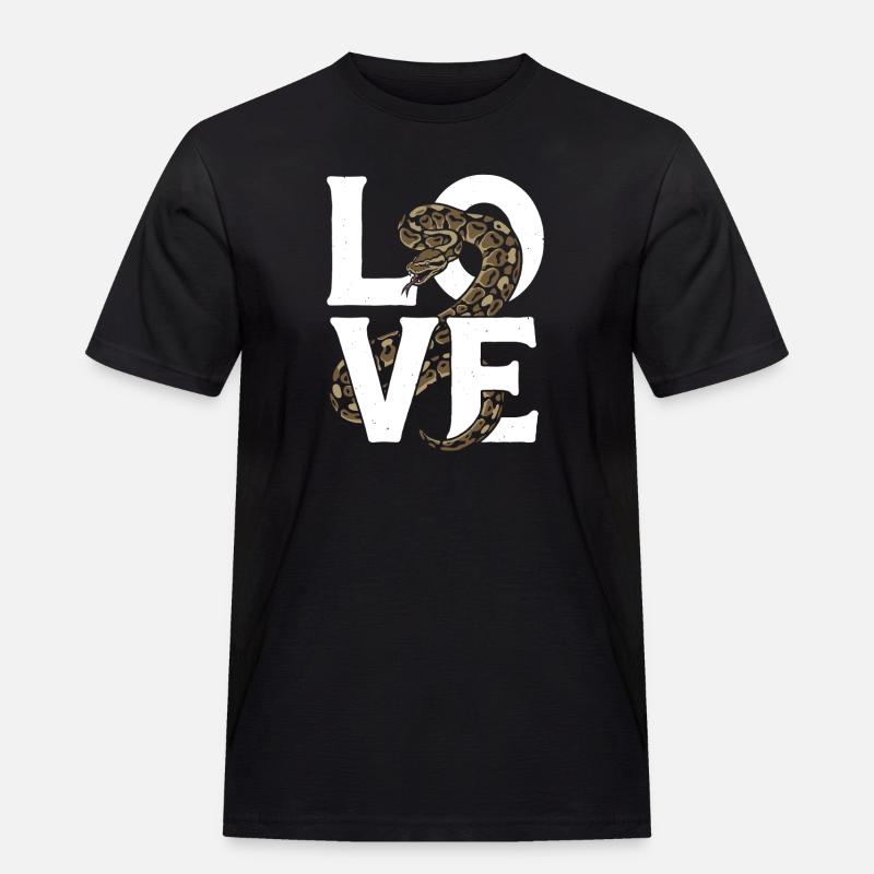 Königspython Schlangen LOVE Terrarium Python - Männer Workwear T-Shirt - Schwarz