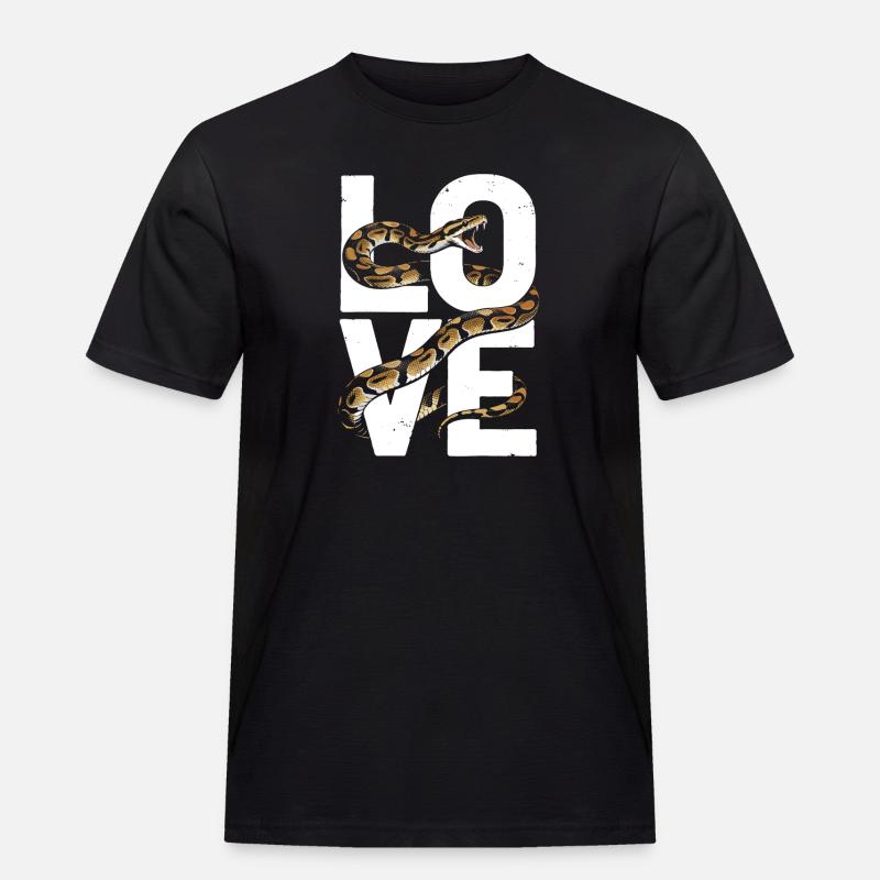 Königspython Schlangen LOVE Terrarium Python - Männer Workwear T-Shirt - Schwarz