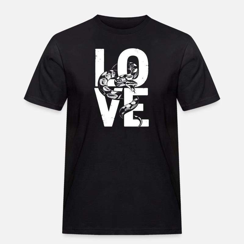 Königspython Schlangen LOVE Terrarium Python - Männer Workwear T-Shirt - Schwarz