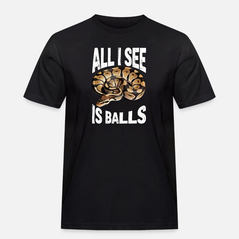 Königspython Schlangen Liebhaber Terrarium Python - Männer Workwear T-Shirt - Schwarz