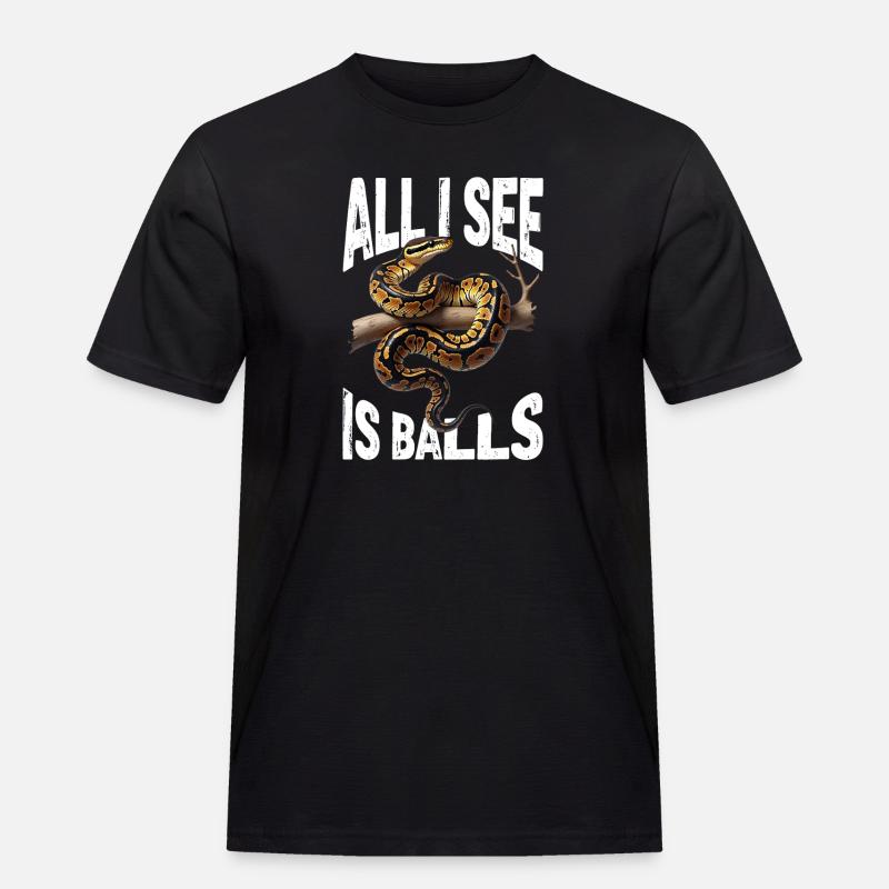 Königspython Schlangen Liebhaber Terrarium Python - Männer Workwear T-Shirt - Schwarz