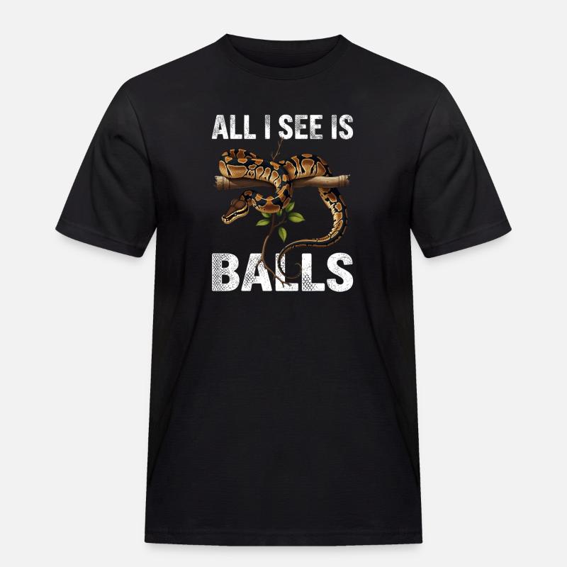 Königspython Schlangen Liebhaber Terrarium Python - Männer Workwear T-Shirt - Schwarz