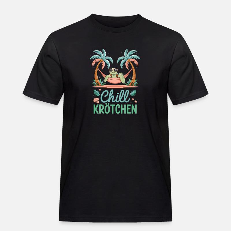 Chill Toad Cool Turtle In Hammock - Men's Workwear T-Shirt - black