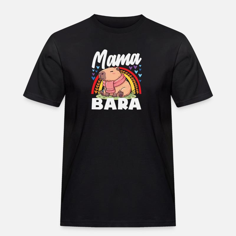 Boho Regenbogen Mama Bara Capybaras Niedlich - Männer Workwear T-Shirt - Schwarz