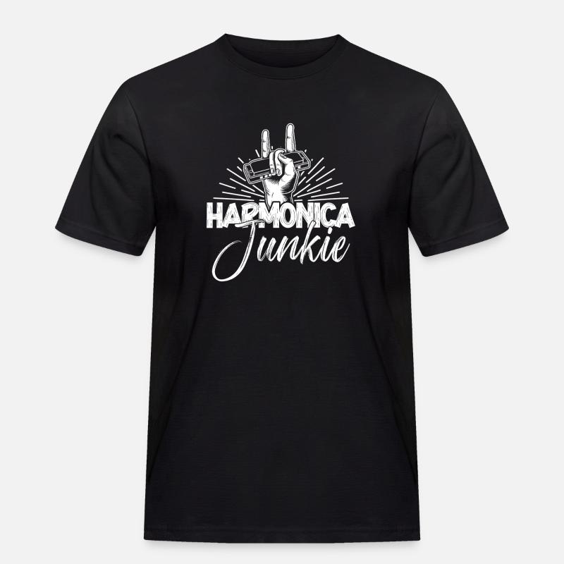 Harmonica Musican Junkie Harmonica - Männer Workwear T-Shirt - Schwarz