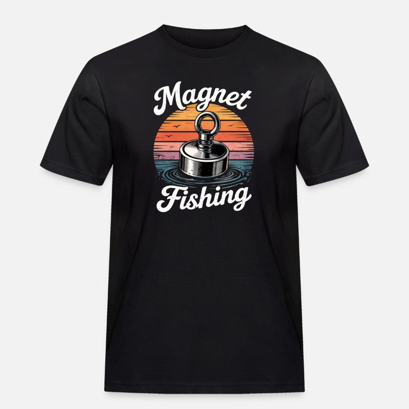 Magnetfischen - Männer Workwear T-Shirt - Schwarz