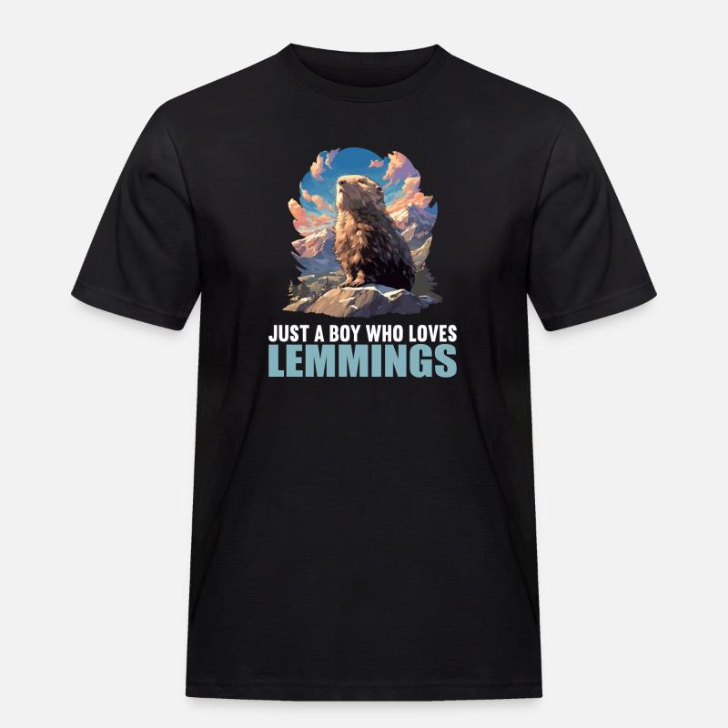 Lemminge Lemming - Männer Workwear T-Shirt - Schwarz