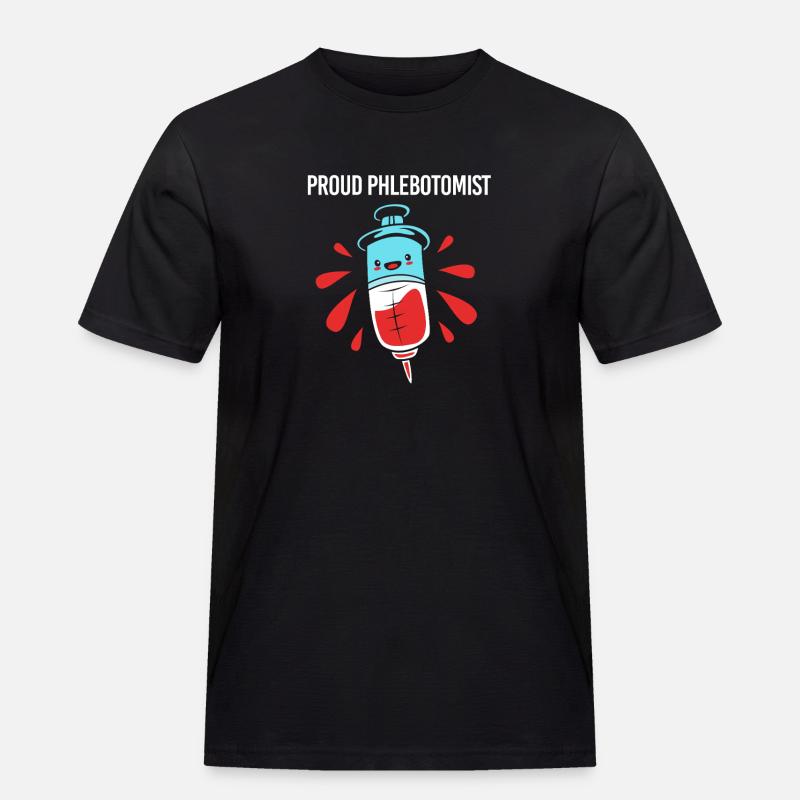 Pflege Pfleger Pflegerin Blutentnahme Phlebotomist - Männer Workwear T-Shirt - Schwarz