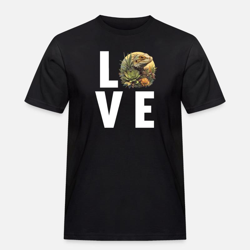 Eidechsen Eidechse - Männer Workwear T-Shirt - Schwarz