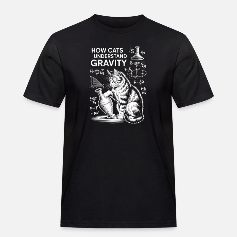 Physics Cats Sayings Math Joke Physics Gift - Men's Workwear T-Shirt - black
