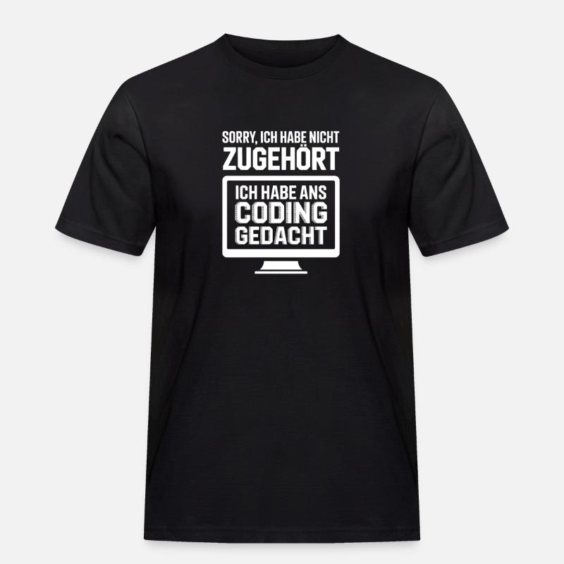 I was thinking coding - Men's Workwear T-Shirt - black