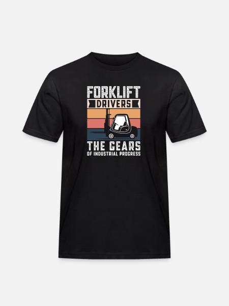 Staplerfahrer Englisch Spruch Stapler - Männer Workwear T-Shirt - Schwarz