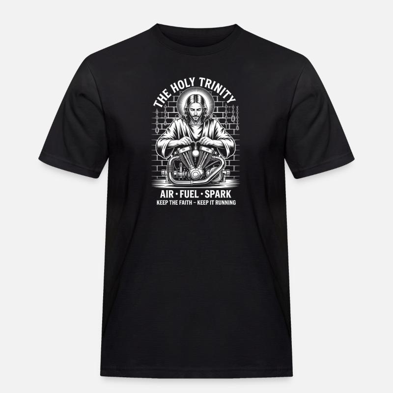 Holy Trinity Motormechaniker - Männer Workwear T-Shirt - Schwarz