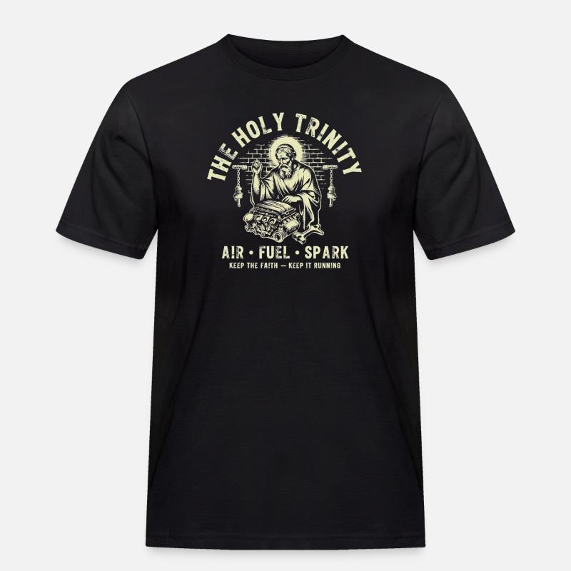 Holy Trinity Engine Spark - Männer Workwear T-Shirt - Schwarz