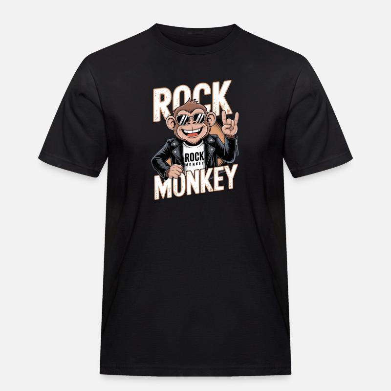 Skórzana kurtka przeciwsłoneczna Rock Monkey Monkey Monkey Rocker - Męska koszulka robocza - czarny