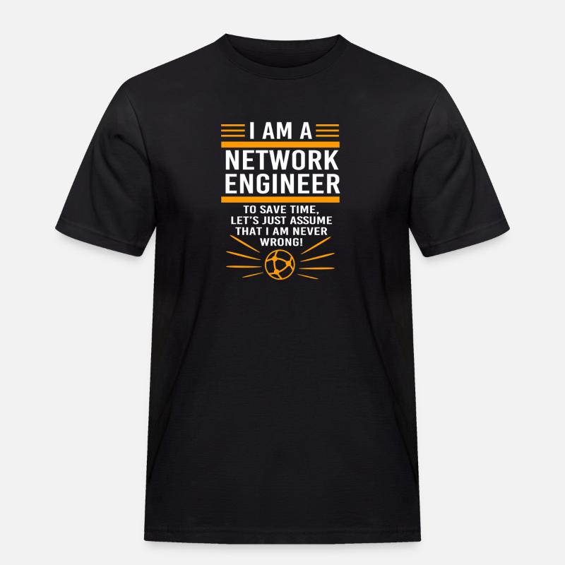 Netzwerk Informatiker Programmierer Admin - Männer Workwear T-Shirt - Schwarz