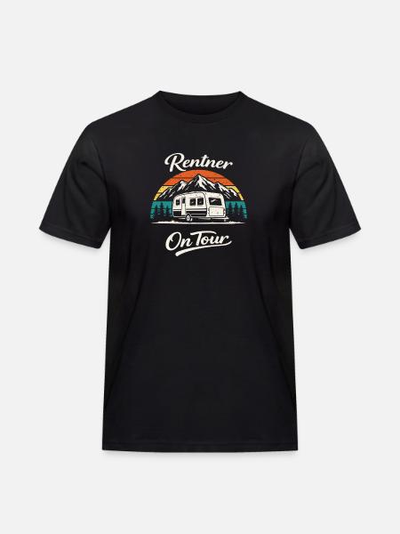 Pensioner On Tour Camping Shirt Caravan - Men's Workwear T-Shirt - black