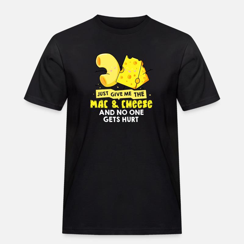 Mac & Cheese Meme Tee - Männer Workwear T-Shirt - Schwarz