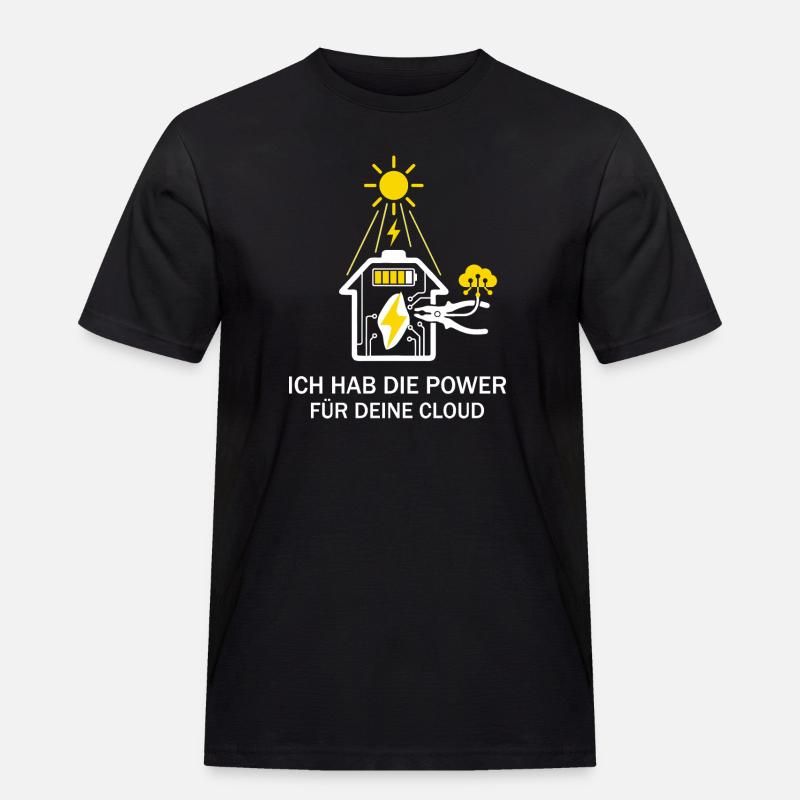 Solar Handwerker Cloud Power   - Männer Workwear T-Shirt - Schwarz