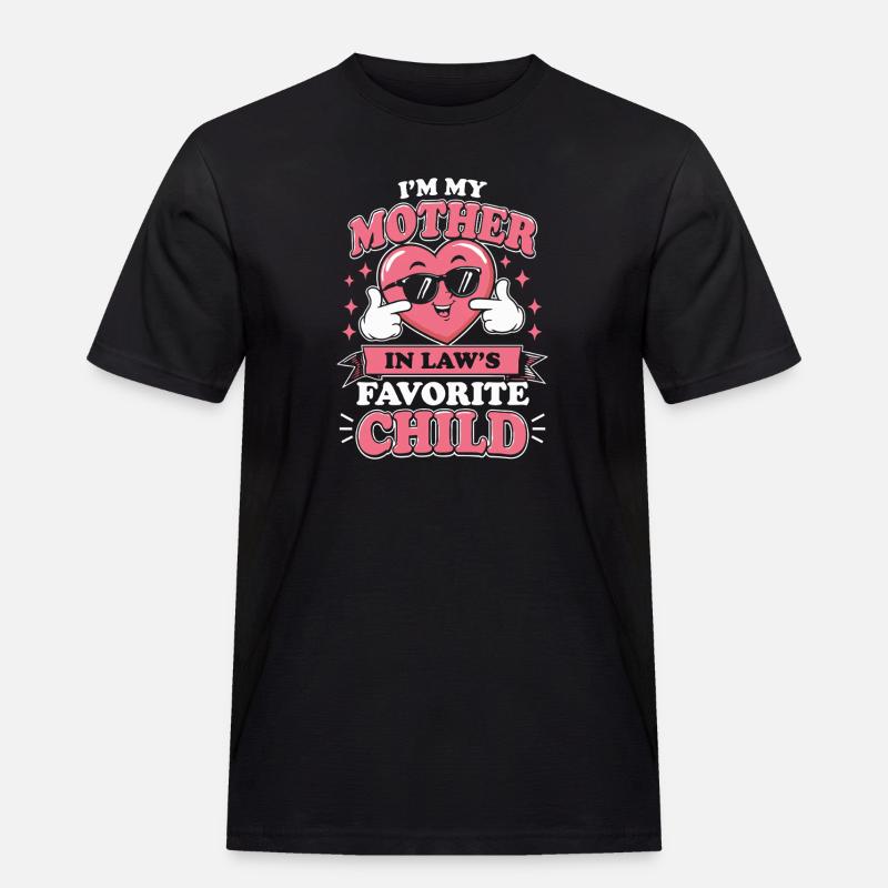 Schwiegermutter Lieblingskind Herz - Männer Workwear T-Shirt - Schwarz