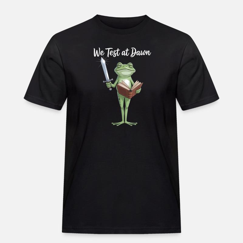 Froschritter-Leseschwert - Männer Workwear T-Shirt - Schwarz