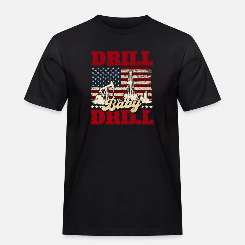 Drill Baby Bohrer Ölfeldarbeiter - Männer Workwear T-Shirt - Schwarz