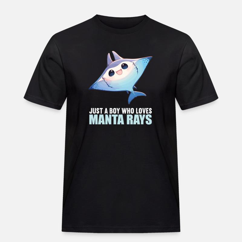 Rochen Mantarochen - Männer Workwear T-Shirt - Schwarz