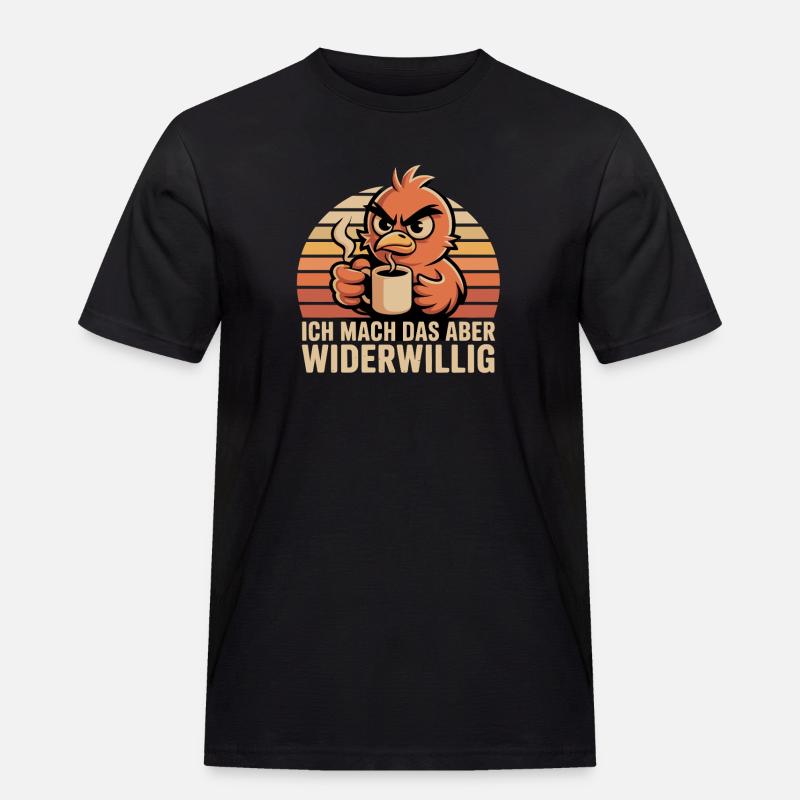 Widerwilliger Kaffeevogel - Männer Workwear T-Shirt - Schwarz