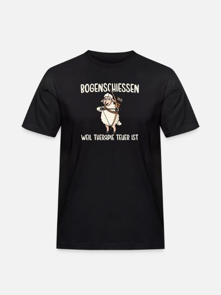 Bogenschießen Weil Therapie Teuer Ist - Männer Workwear T-Shirt - Schwarz