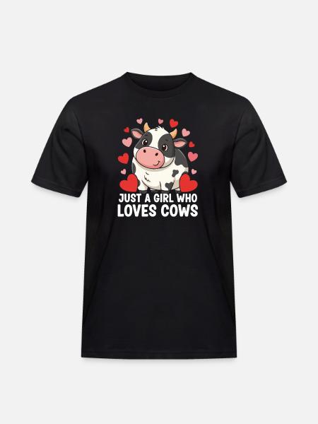 Kuhliebe Mädchen & Kühe - Männer Workwear T-Shirt - Schwarz