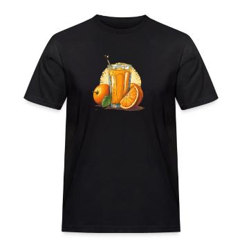 Fruchtiger Orangensaft - National Orange Juice Day - Männer Workwear T-Shirt - Schwarz - Vorne - AI Model Male 178 light (178cm)