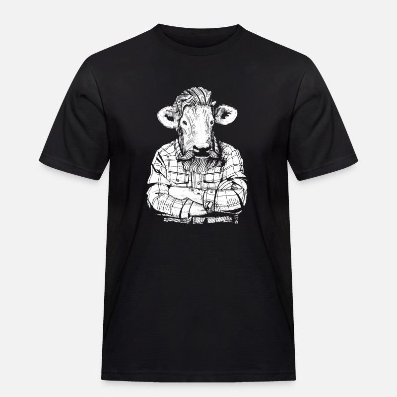 Mister Beef (white version) - Men's Workwear T-Shirt - black