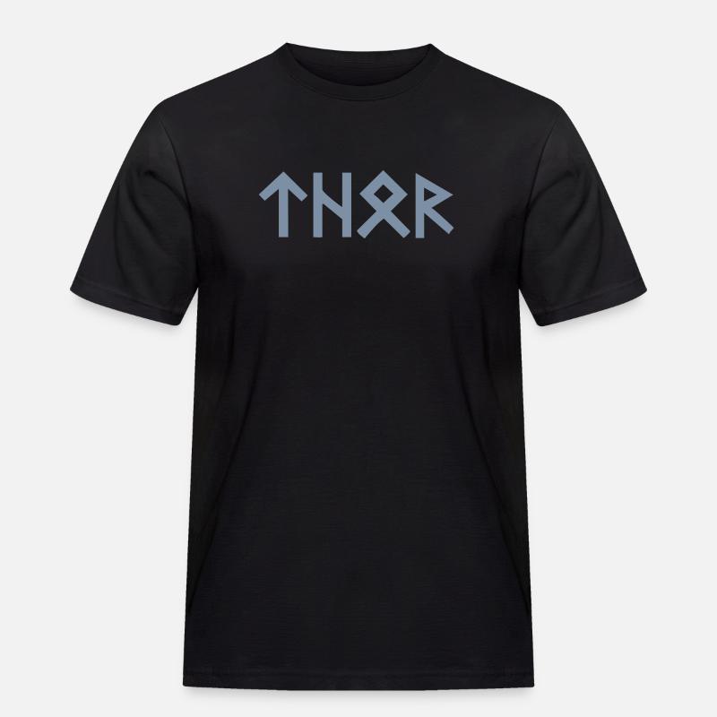 Thor Runen - Männer Workwear T-Shirt - Schwarz