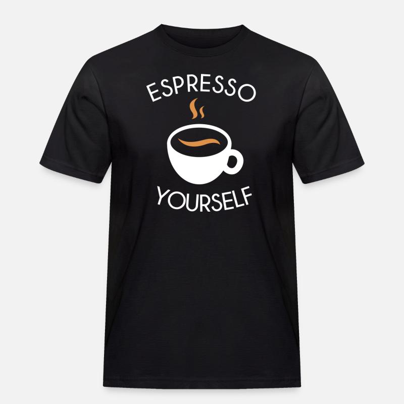 Espresso yourself - Männer Workwear T-Shirt - Schwarz