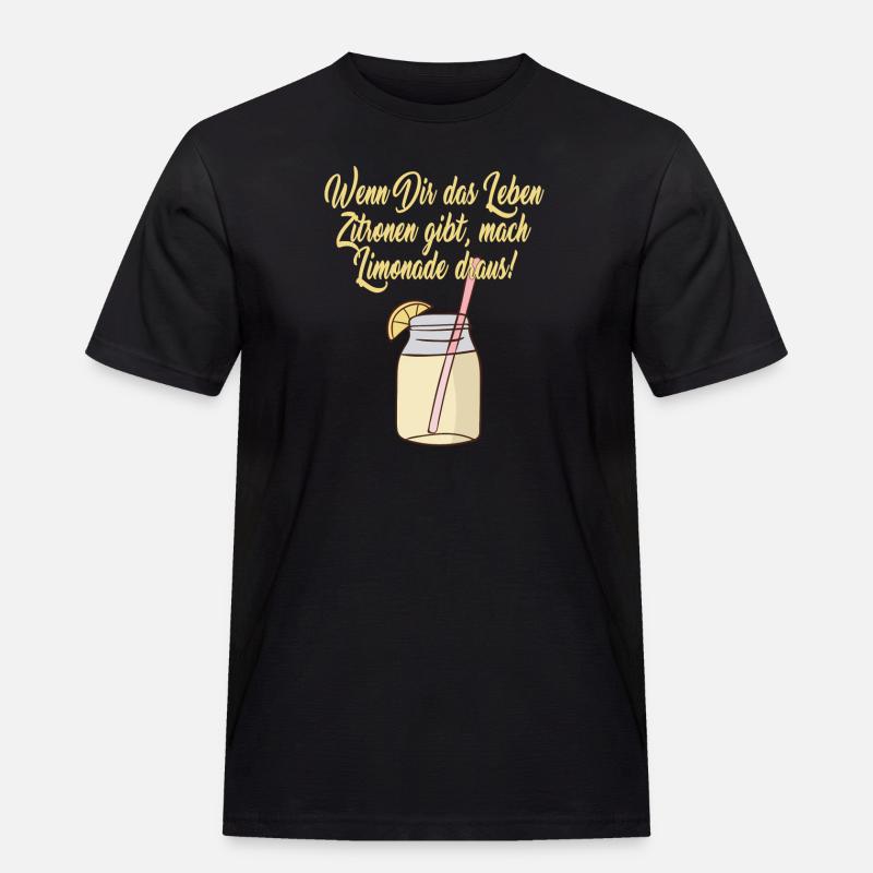 Mach Zitronenlimonade - Männer Workwear T-Shirt - Schwarz