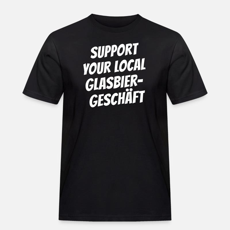 Glasbiergeschäft - Männer Workwear T-Shirt - Schwarz
