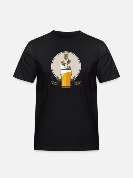 Beersplash - Männer Workwear T-Shirt - Schwarz